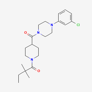 1-(4-{[4-(3-Chlorophenyl)piperazin-1-yl]carbonyl}piperidin-1-yl)-2,2-dimethylbutan-1-one