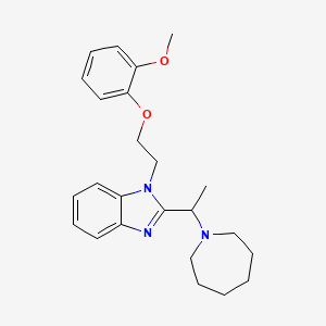 molecular formula C24H31N3O2 B11121118 2-[1-(azepan-1-yl)ethyl]-1-[2-(2-methoxyphenoxy)ethyl]-1H-benzimidazole 