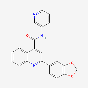 molecular formula C22H15N3O3 B11121189 2-(1,3-benzodioxol-5-yl)-N-(pyridin-3-yl)quinoline-4-carboxamide 