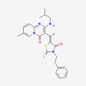 molecular formula C25H26N4O2S2 B11121210 5-{(Z)-1-[2-(isobutylamino)-7-methyl-4-oxo-4H-pyrido[1,2-a]pyrimidin-3-yl]methylidene}-3-phenethyl-2-thioxo-1,3-thiazolan-4-one 