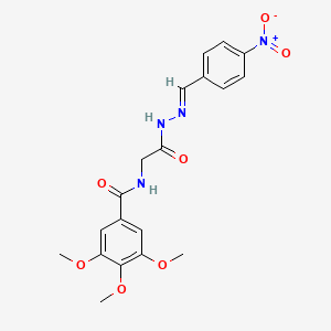 molecular formula C19H20N4O7 B11121221 3,4,5-Trimethoxy-N-(2-(2-(4-nitrobenzylidene)hydrazino)-2-oxoethyl)benzamide 