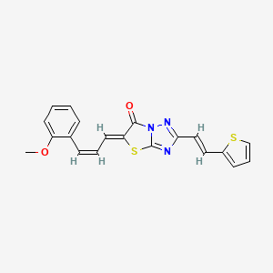 (5Z)-5-[(2Z)-3-(2-methoxyphenyl)prop-2-en-1-ylidene]-2-[(E)-2-(thiophen-2-yl)ethenyl][1,3]thiazolo[3,2-b][1,2,4]triazol-6(5H)-one