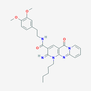 N-[2-(3,4-dimethoxyphenyl)ethyl](2-imino-5-oxo-1-pentyl(1,6-dihydropyridino[1, 2-a]pyridino[2,3-d]pyrimidin-3-yl))carboxamide