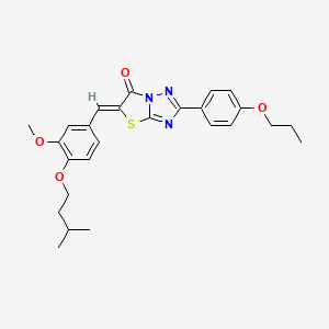 5-{(Z)-1-[4-(isopentyloxy)-3-methoxyphenyl]methylidene}-2-(4-propoxyphenyl)[1,3]thiazolo[3,2-b][1,2,4]triazol-6-one