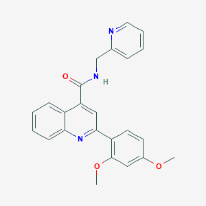 molecular formula C24H21N3O3 B11121289 2-(2,4-dimethoxyphenyl)-N-(pyridin-2-ylmethyl)quinoline-4-carboxamide 