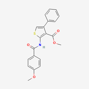 molecular formula C20H17NO4S B11121293 Methyl 2-{[(4-methoxyphenyl)carbonyl]amino}-4-phenylthiophene-3-carboxylate 