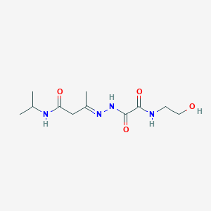 (3E)-3-(2-{[(2-hydroxyethyl)amino](oxo)acetyl}hydrazinylidene)-N-(propan-2-yl)butanamide