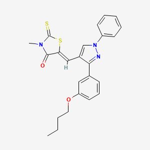 (5Z)-5-{[3-(3-butoxyphenyl)-1-phenyl-1H-pyrazol-4-yl]methylidene}-3-methyl-2-thioxo-1,3-thiazolidin-4-one