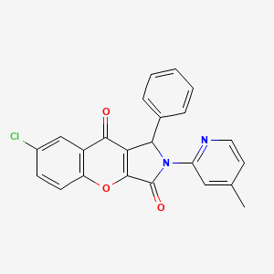 molecular formula C23H15ClN2O3 B11121348 7-Chloro-2-(4-methylpyridin-2-yl)-1-phenyl-1,2-dihydrochromeno[2,3-c]pyrrole-3,9-dione 