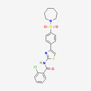 N-{4-[4-(azepan-1-ylsulfonyl)phenyl]-1,3-thiazol-2-yl}-2-chlorobenzamide