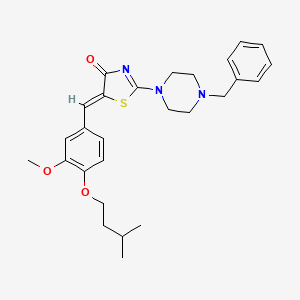 (5Z)-2-(4-benzylpiperazin-1-yl)-5-[3-methoxy-4-(3-methylbutoxy)benzylidene]-1,3-thiazol-4(5H)-one