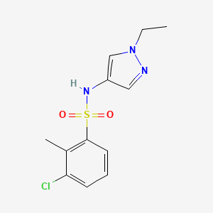 molecular formula C12H14ClN3O2S B11121385 3-chloro-N-(1-ethyl-1H-pyrazol-4-yl)-2-methylbenzenesulfonamide 