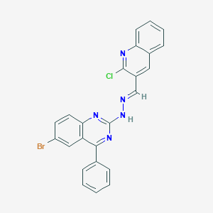 6-bromo-2-{(2E)-2-[(2-chloroquinolin-3-yl)methylidene]hydrazinyl}-4-phenylquinazoline