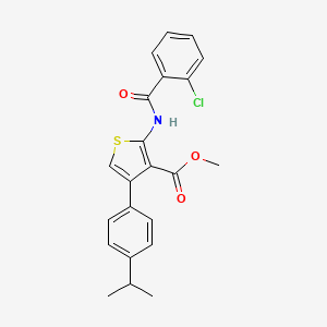 molecular formula C22H20ClNO3S B11121495 Methyl 2-{[(2-chlorophenyl)carbonyl]amino}-4-[4-(propan-2-yl)phenyl]thiophene-3-carboxylate 