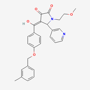 molecular formula C27H26N2O5 B11121500 3-hydroxy-1-(2-methoxyethyl)-4-({4-[(3-methylbenzyl)oxy]phenyl}carbonyl)-5-(pyridin-3-yl)-1,5-dihydro-2H-pyrrol-2-one 