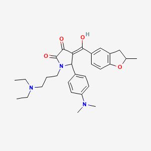 1-[3-(Diethylamino)propyl]-5-[4-(dimethylamino)phenyl]-3-hydroxy-4-(2-methyl-2,3-dihydro-1-benzofuran-5-carbonyl)-2,5-dihydro-1H-pyrrol-2-one