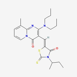 3-(sec-butyl)-5-{(Z)-1-[2-(dipropylamino)-9-methyl-4-oxo-4H-pyrido[1,2-a]pyrimidin-3-yl]methylidene}-2-thioxo-1,3-thiazolan-4-one