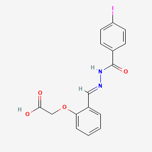 molecular formula C16H13IN2O4 B11121535 (2-{(E)-[(4-iodobenzoyl)hydrazono]methyl}phenoxy)acetic acid 