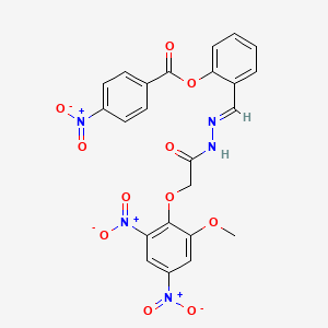 2-[(E)-{2-[(2-methoxy-4,6-dinitrophenoxy)acetyl]hydrazinylidene}methyl]phenyl 4-nitrobenzoate