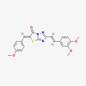 molecular formula C22H19N3O4S B11121559 (5Z)-2-[(E)-2-(3,4-dimethoxyphenyl)ethenyl]-5-(4-methoxybenzylidene)[1,3]thiazolo[3,2-b][1,2,4]triazol-6(5H)-one 