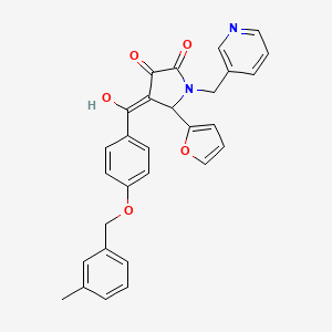 molecular formula C29H24N2O5 B11121562 5-(furan-2-yl)-3-hydroxy-4-({4-[(3-methylbenzyl)oxy]phenyl}carbonyl)-1-(pyridin-3-ylmethyl)-1,5-dihydro-2H-pyrrol-2-one 