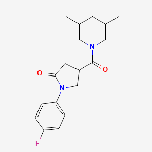 molecular formula C18H23FN2O2 B11121570 4-(3,5-Dimethylpiperidine-1-carbonyl)-1-(4-fluorophenyl)pyrrolidin-2-one 