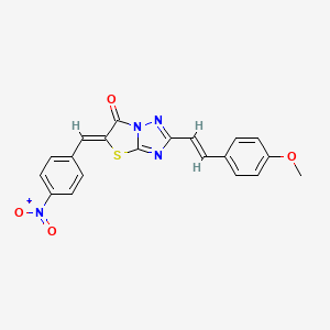 molecular formula C20H14N4O4S B11121572 (5Z)-2-[(E)-2-(4-methoxyphenyl)ethenyl]-5-(4-nitrobenzylidene)[1,3]thiazolo[3,2-b][1,2,4]triazol-6(5H)-one 