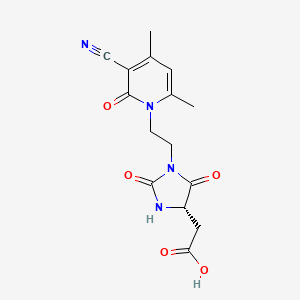 {(4S)-1-[2-(3-cyano-4,6-dimethyl-2-oxopyridin-1(2H)-yl)ethyl]-2,5-dioxoimidazolidin-4-yl}acetic acid