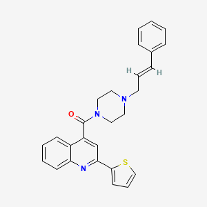 molecular formula C27H25N3OS B11121605 {4-[(2E)-3-phenylprop-2-en-1-yl]piperazin-1-yl}[2-(thiophen-2-yl)quinolin-4-yl]methanone 