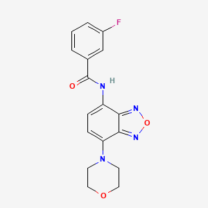 molecular formula C17H15FN4O3 B11121606 3-fluoro-N-[7-(morpholin-4-yl)-2,1,3-benzoxadiazol-4-yl]benzamide 