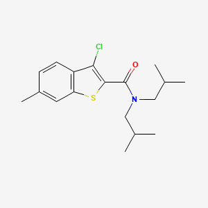 molecular formula C18H24ClNOS B11121643 3-chloro-6-methyl-N,N-bis(2-methylpropyl)-1-benzothiophene-2-carboxamide 