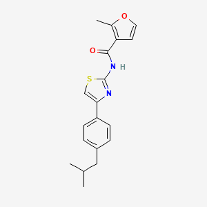 molecular formula C19H20N2O2S B11121648 2-methyl-N-{4-[4-(2-methylpropyl)phenyl]-1,3-thiazol-2-yl}furan-3-carboxamide 