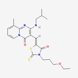 3-{(Z)-[3-(3-ethoxypropyl)-4-oxo-2-thioxo-1,3-thiazolidin-5-ylidene]methyl}-9-methyl-2-[(2-methylpropyl)amino]-4H-pyrido[1,2-a]pyrimidin-4-one