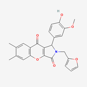 2-(Furan-2-ylmethyl)-1-(4-hydroxy-3-methoxyphenyl)-6,7-dimethyl-1,2-dihydrochromeno[2,3-c]pyrrole-3,9-dione