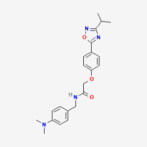 molecular formula C22H26N4O3 B11121731 N-[4-(dimethylamino)benzyl]-2-{4-[3-(propan-2-yl)-1,2,4-oxadiazol-5-yl]phenoxy}acetamide 