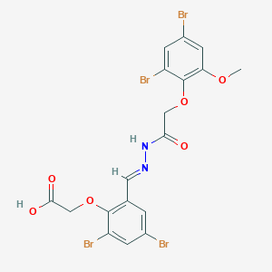 {2,4-dibromo-6-[(E)-{2-[(2,4-dibromo-6-methoxyphenoxy)acetyl]hydrazinylidene}methyl]phenoxy}acetic acid