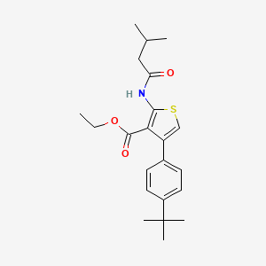 molecular formula C22H29NO3S B11121776 Ethyl 4-(4-tert-butylphenyl)-2-[(3-methylbutanoyl)amino]thiophene-3-carboxylate 