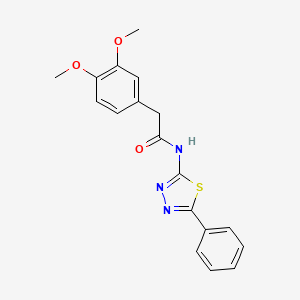 molecular formula C18H17N3O3S B11121781 2-(3,4-dimethoxyphenyl)-N-(5-phenyl-1,3,4-thiadiazol-2-yl)acetamide 