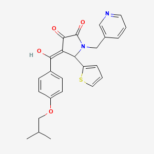 molecular formula C25H24N2O4S B11121789 3-hydroxy-4-{[4-(2-methylpropoxy)phenyl]carbonyl}-1-(pyridin-3-ylmethyl)-5-(thiophen-2-yl)-1,5-dihydro-2H-pyrrol-2-one 