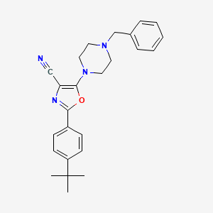 molecular formula C25H28N4O B11121808 5-(4-Benzylpiperazin-1-yl)-2-(4-tert-butylphenyl)-1,3-oxazole-4-carbonitrile 