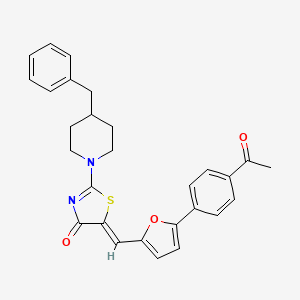 molecular formula C28H26N2O3S B11121822 (5Z)-5-{[5-(4-acetylphenyl)furan-2-yl]methylidene}-2-(4-benzylpiperidin-1-yl)-1,3-thiazol-4(5H)-one 