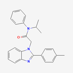 molecular formula C25H25N3O B11121823 2-[2-(4-methylphenyl)-1H-benzimidazol-1-yl]-N-phenyl-N-(propan-2-yl)acetamide 