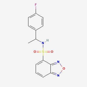 molecular formula C14H12FN3O3S B11121835 N-[1-(4-fluorophenyl)ethyl]-2,1,3-benzoxadiazole-4-sulfonamide 