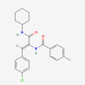 molecular formula C23H25ClN2O2 B11121876 N-(2-(4-Chloro-phenyl)-1-cyclohexylcarbamoyl-vinyl)-4-methyl-benzamide 