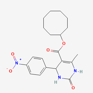 molecular formula C20H25N3O5 B11121878 Cyclooctyl 6-methyl-4-(4-nitrophenyl)-2-oxo-1,2,3,4-tetrahydropyrimidine-5-carboxylate 