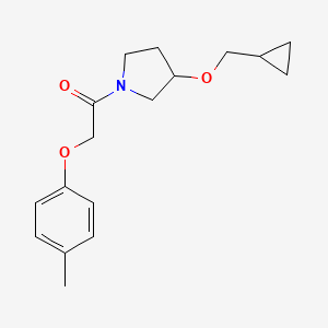 molecular formula C17H23NO3 B11121880 1-(3-(Cyclopropylmethoxy)pyrrolidin-1-yl)-2-(p-tolyloxy)ethanone 