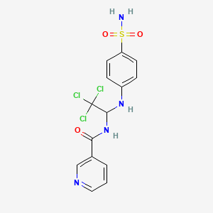 molecular formula C14H13Cl3N4O3S B11121887 N-{2,2,2-trichloro-1-[(4-sulfamoylphenyl)amino]ethyl}pyridine-3-carboxamide 