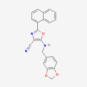 5-[(1,3-Benzodioxol-5-ylmethyl)amino]-2-(naphthalen-1-yl)-1,3-oxazole-4-carbonitrile