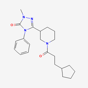 3-(1-(3-cyclopentylpropanoyl)piperidin-3-yl)-1-methyl-4-phenyl-1H-1,2,4-triazol-5(4H)-one