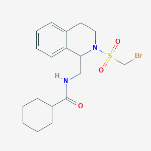 molecular formula C18H25BrN2O3S B11121908 N-({2-[(bromomethyl)sulfonyl]-1,2,3,4-tetrahydroisoquinolin-1-yl}methyl)cyclohexanecarboxamide 